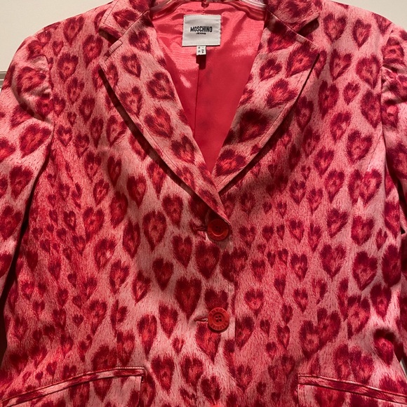 MOSCHINO VINTAGE HEART BLAZER VINTAGE PINK Size-10 Italian 44 - Picture 4 of 6